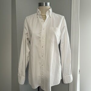 100% Cotton Proper Cloth Tailored Button Down Top White